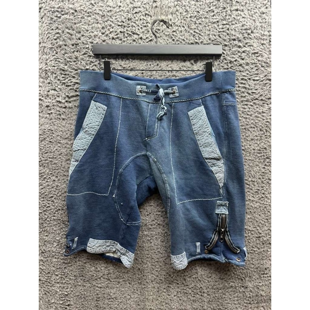 Vintage Frankie Morello Gilmar Drawstring Bermuda Shorts Denim Blue Mens Size 34
